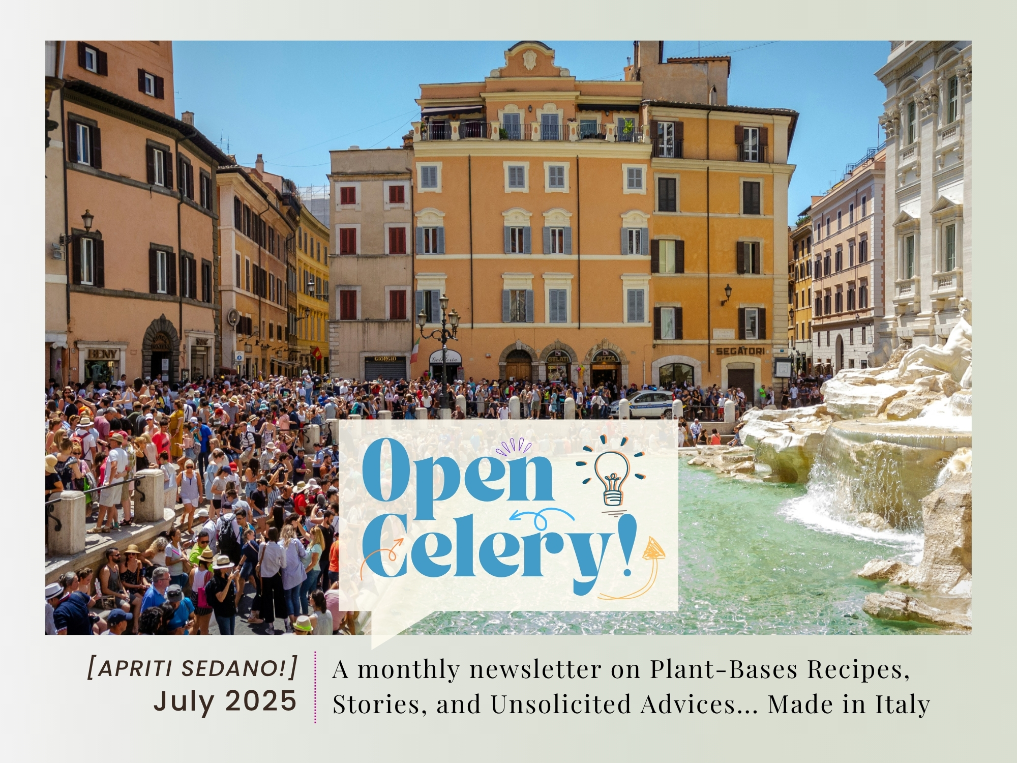 July: the sun, the sea or the city… Open Celery! [cover] Trevi Fountain, Rome