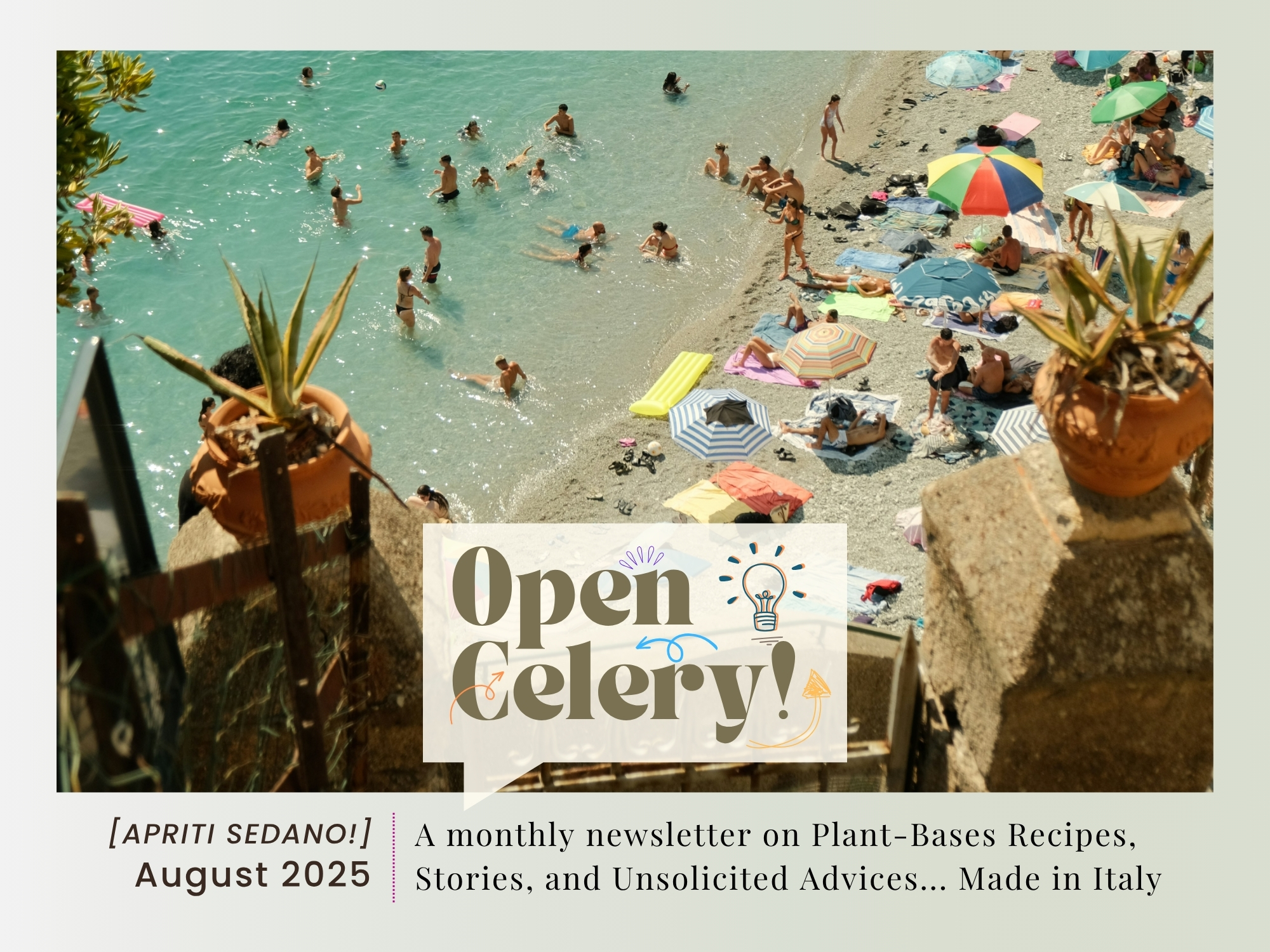 Open Celery! August, dolce far niente [cover] | On the beach in Italy