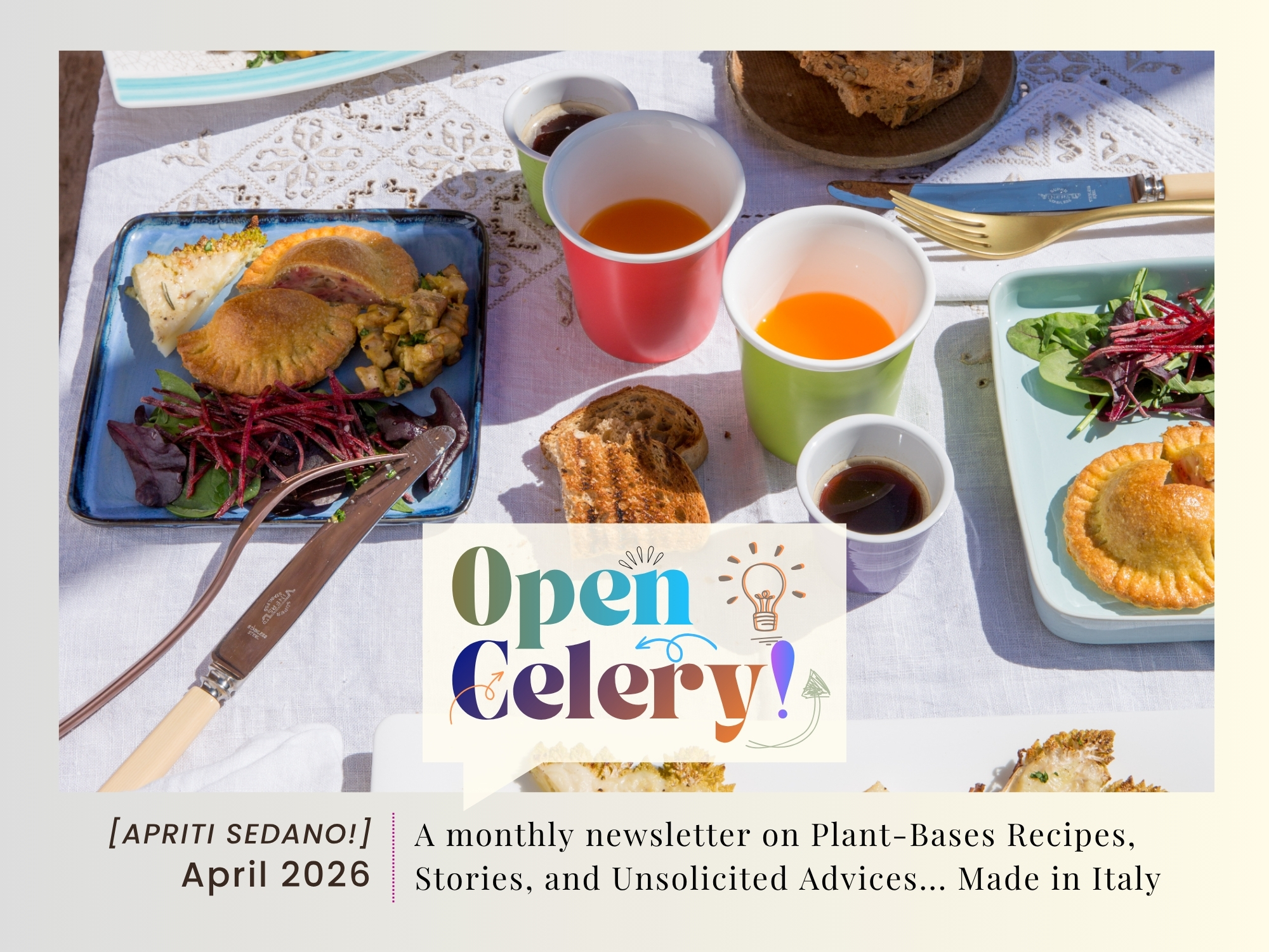 On the Italian Appetite for the Season… Open Celery! [cover] A picnic table in Viterbo | Photo © Rosangela Giannoccaro | Recipes and Food Styling: Orsola Ciriello Kogan and Simona Scarone