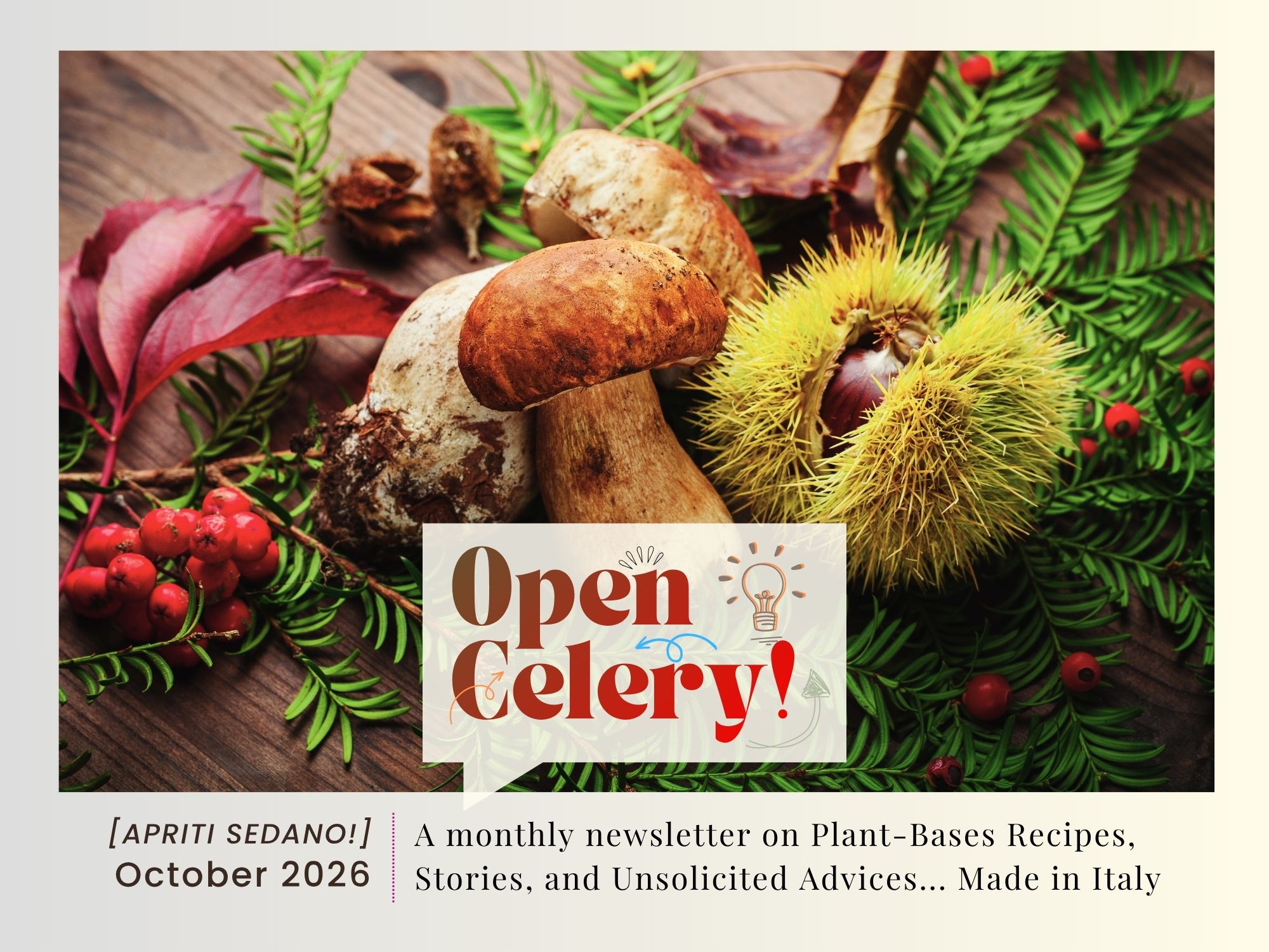 October and the Autumn Trends... Open Celery! Cover pic: Mushrooms and chestnuts